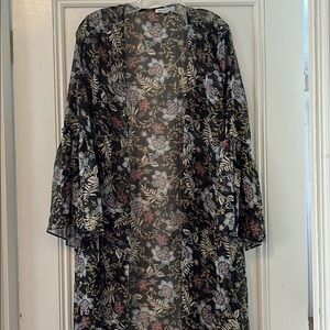 floral duster kimono with bell sleeves